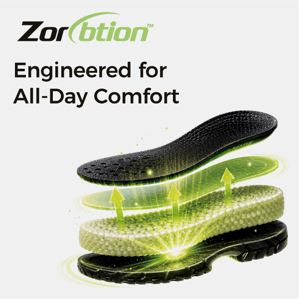 Технология комфортной амортизации Zorption™ для защитной обуви.